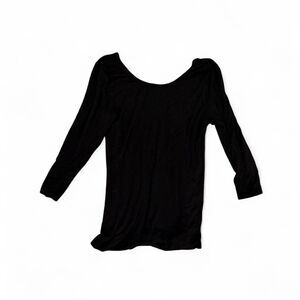 Dolan black long sleeve top with a scoop neckline and 3/4 sleeves
